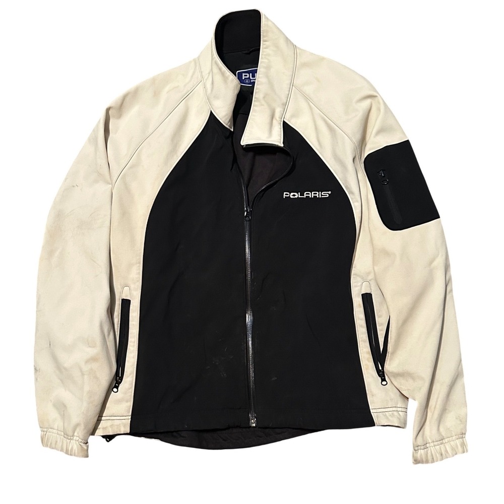 Pure Polaris Octane Mens Jacket Large Cream Black Softshell Full Zip Lined